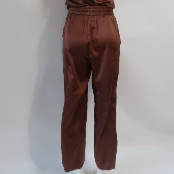 NWT Womens Cami NYC Sena Silk Blend Coffee Brown Pants S/Darby Bodysuit Set S - Picture 7 of 11